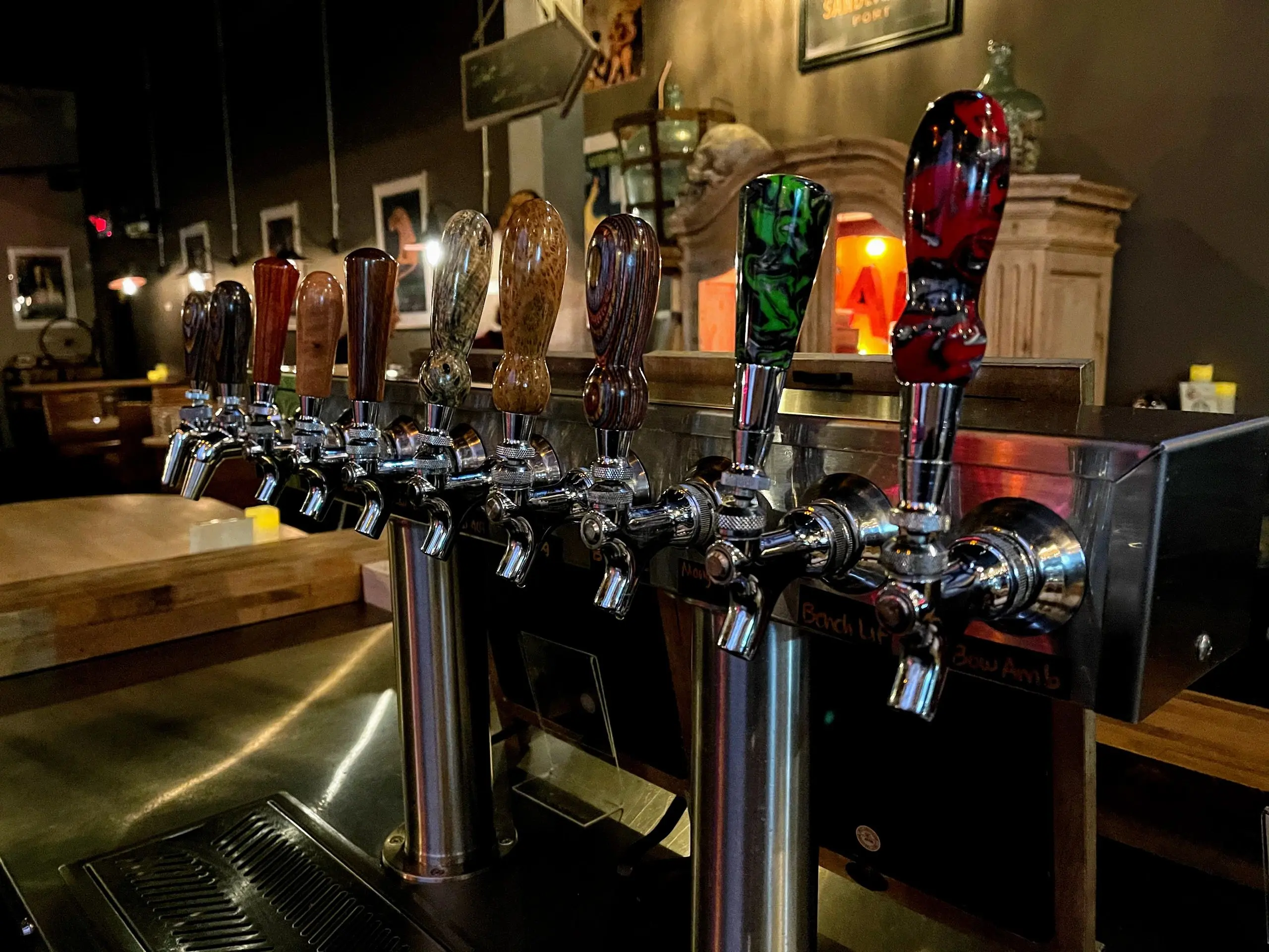 Craft beer taps at Sip on Grand
